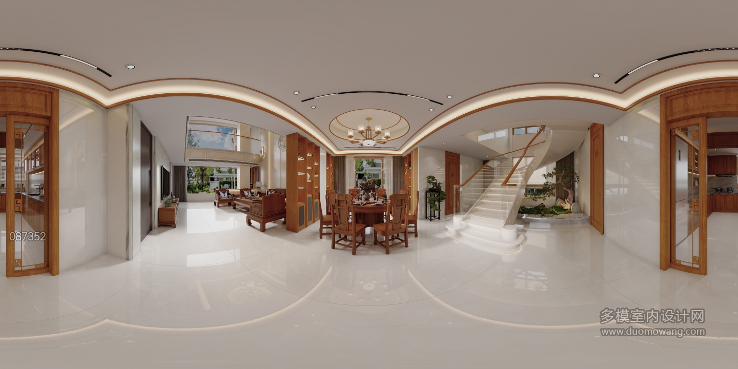 新中式 餐厅 全景