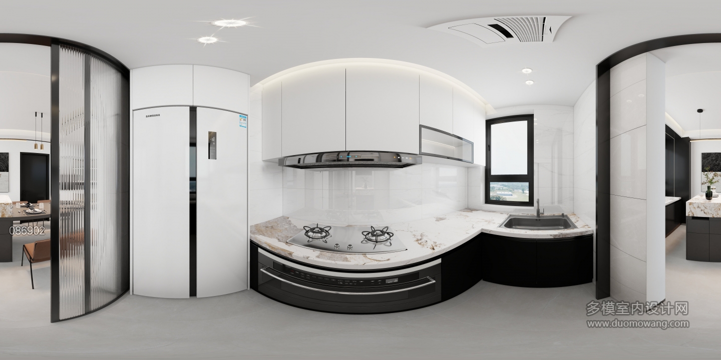 现代黑白灰厨房