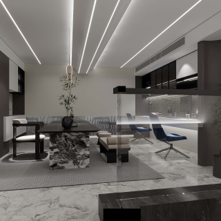 现代负一楼书房