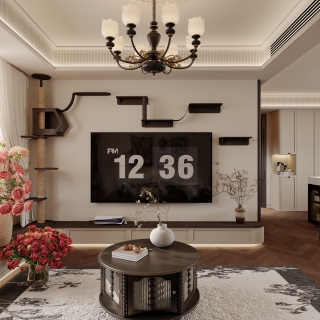 法式复古 电视墙 静态