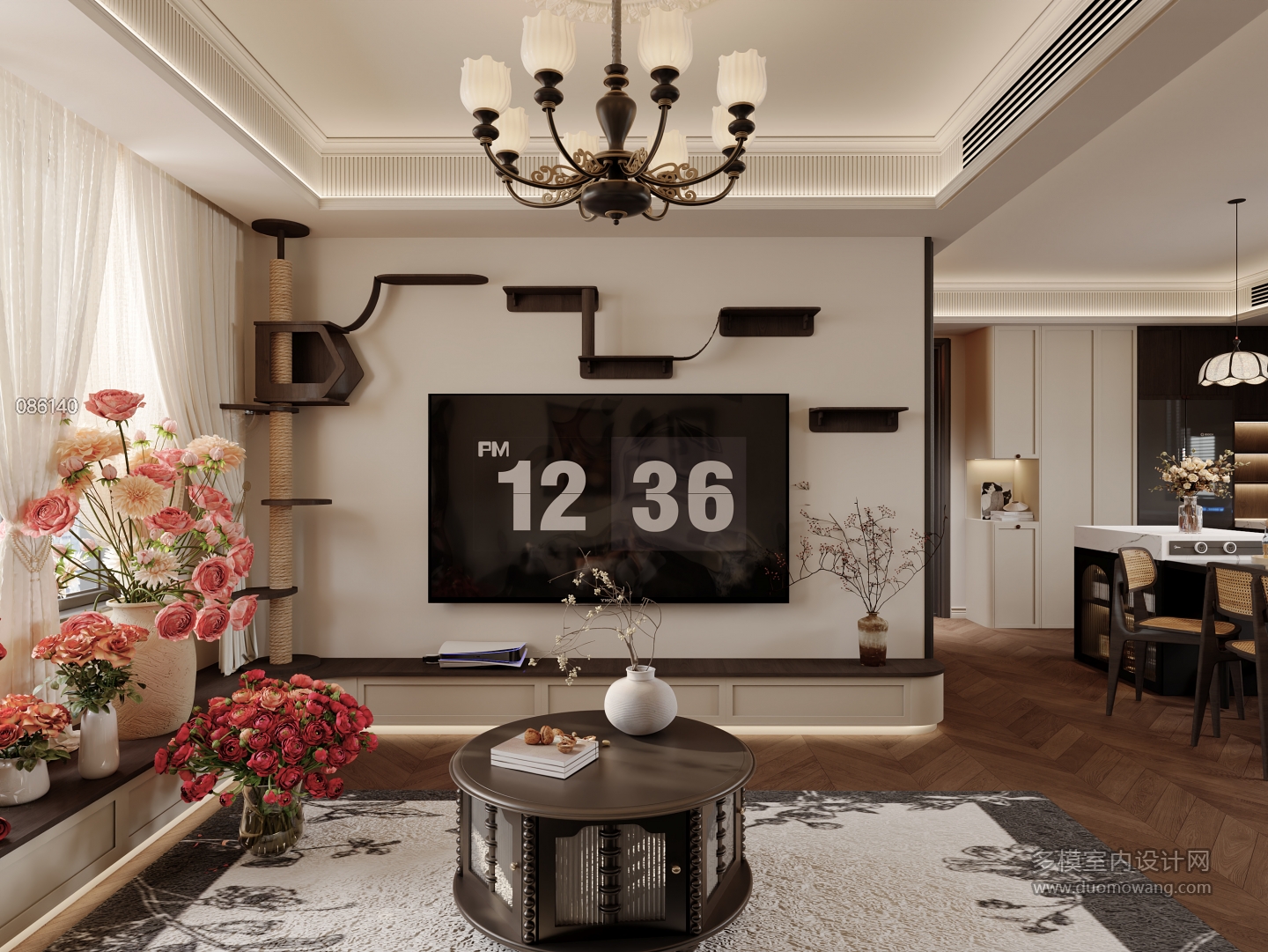 法式复古 电视墙 静态