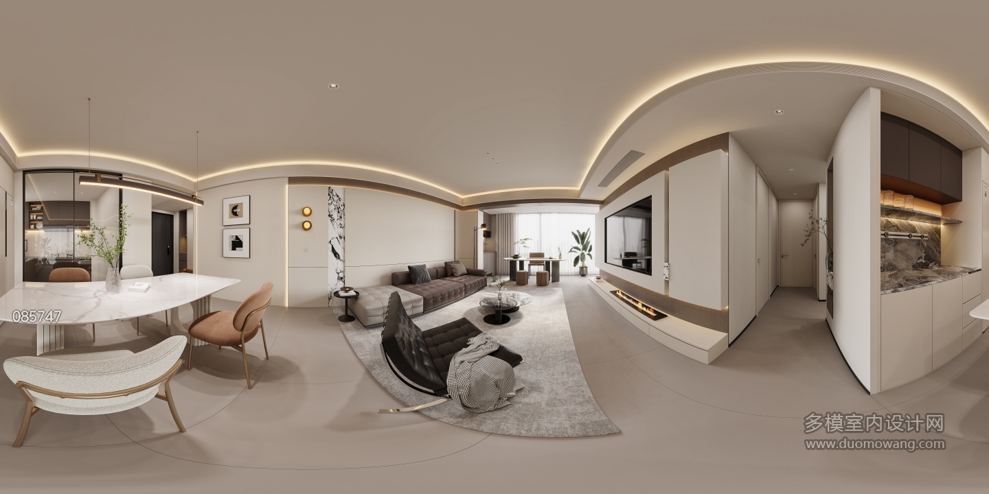 现代客餐厅全景