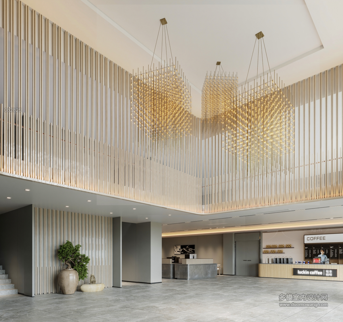 现代酒店大堂造型3