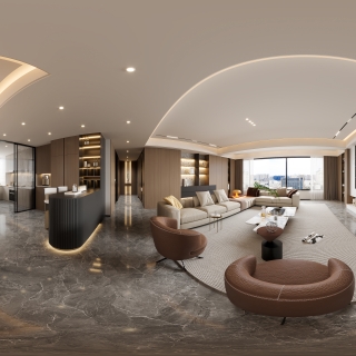 现代客餐厅全景