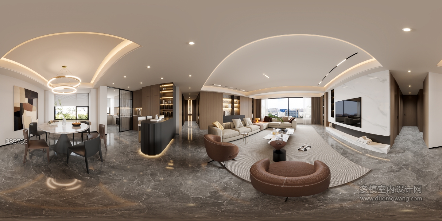 现代客餐厅全景