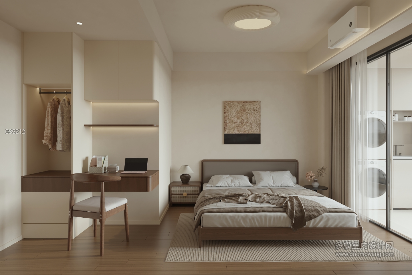 现代 中古风 次卧 单张