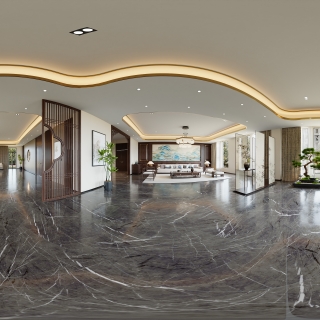 中式经理办公室全景