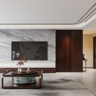 新中式电视背景墙