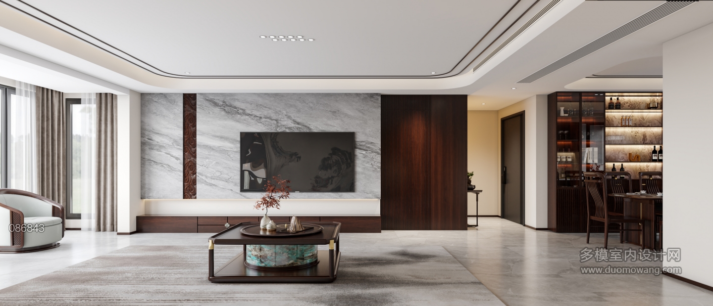 新中式电视背景墙