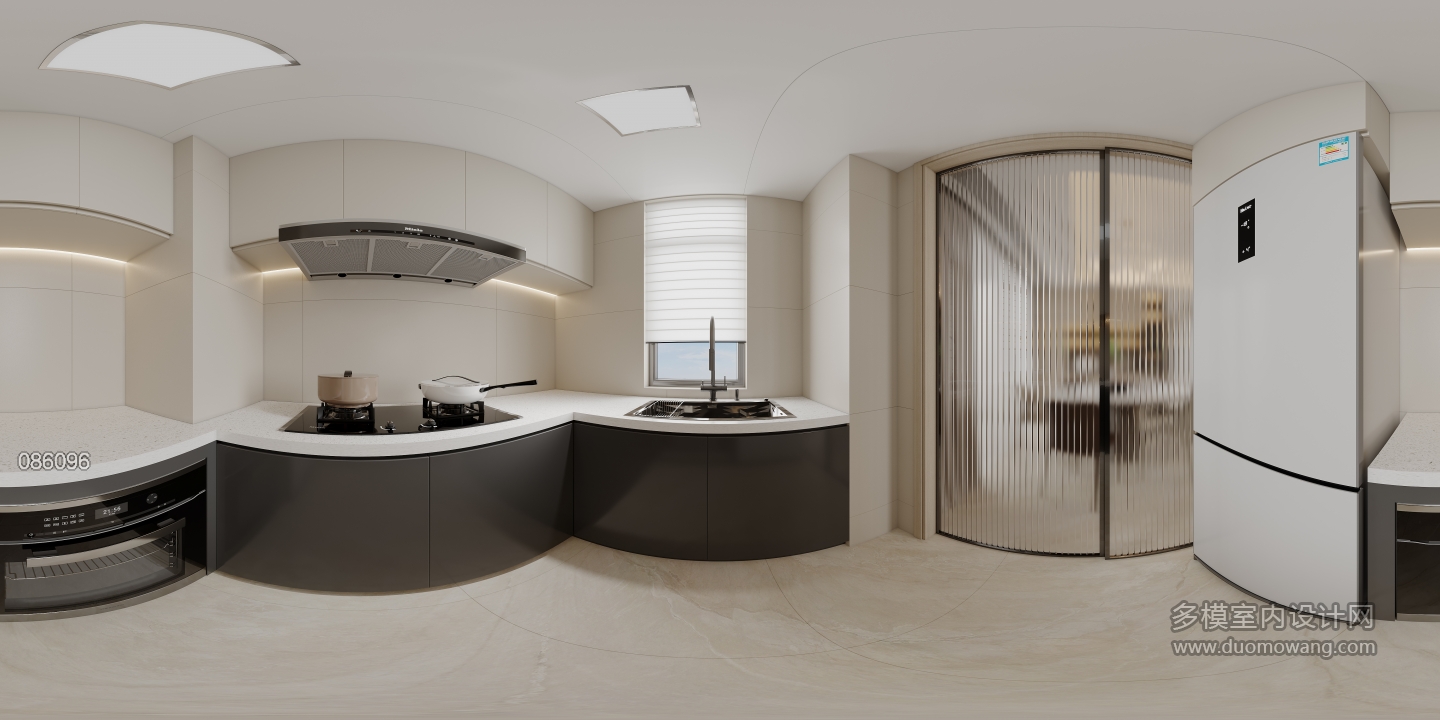 现代厨房全景