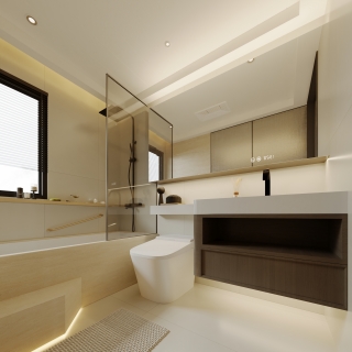 现代主人房卫生间静态