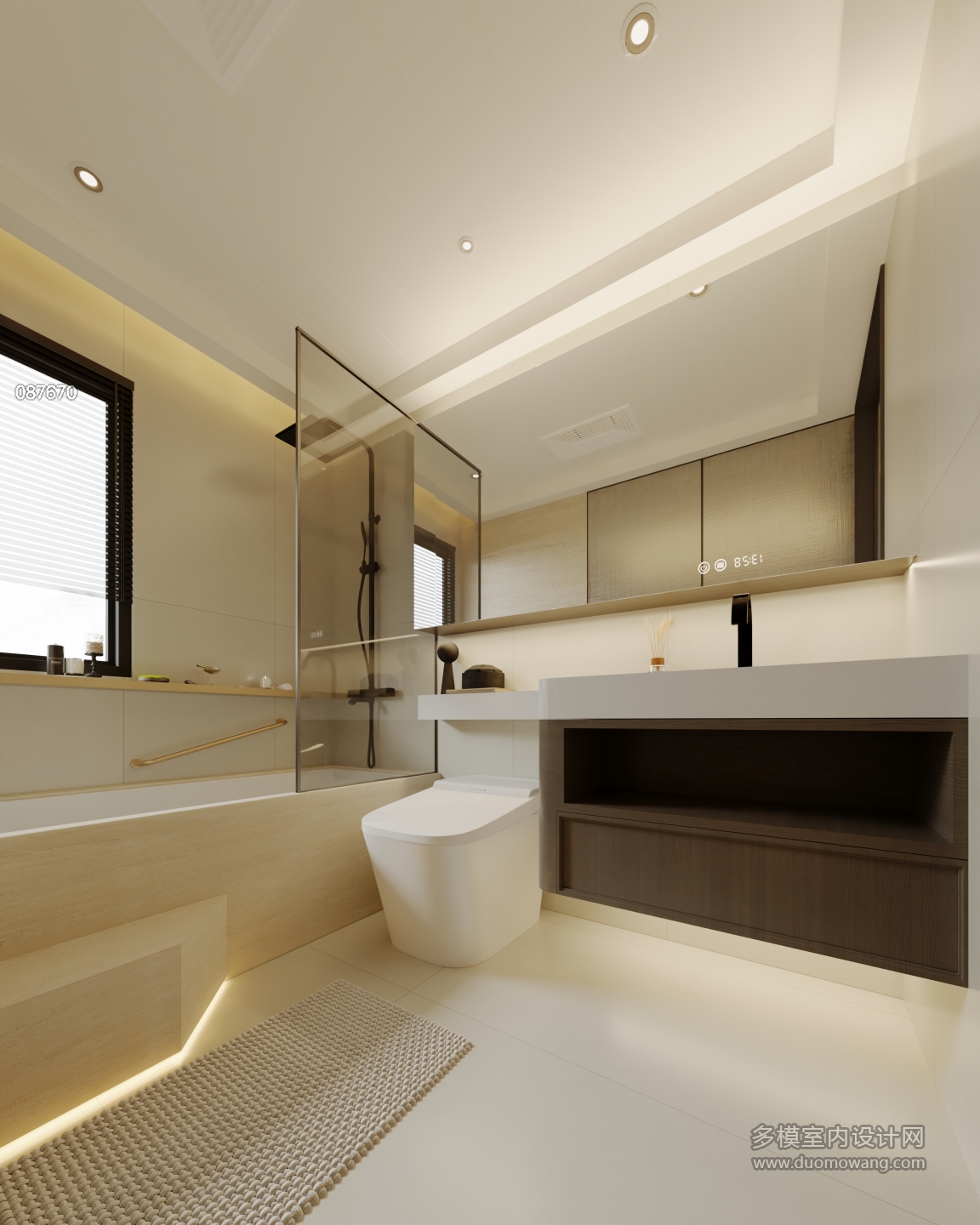 现代主人房卫生间静态