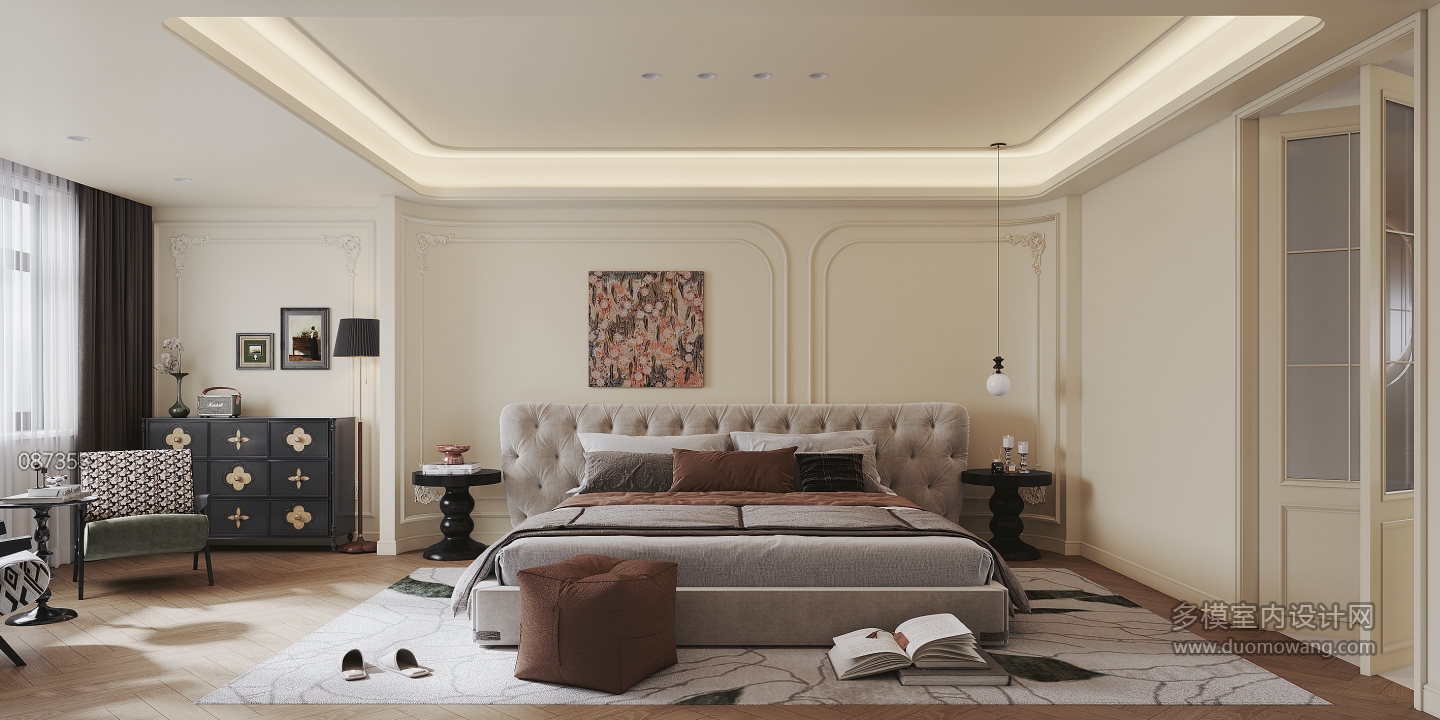 法式奶油二层主卧