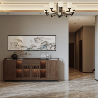 新中式门厅鞋柜面