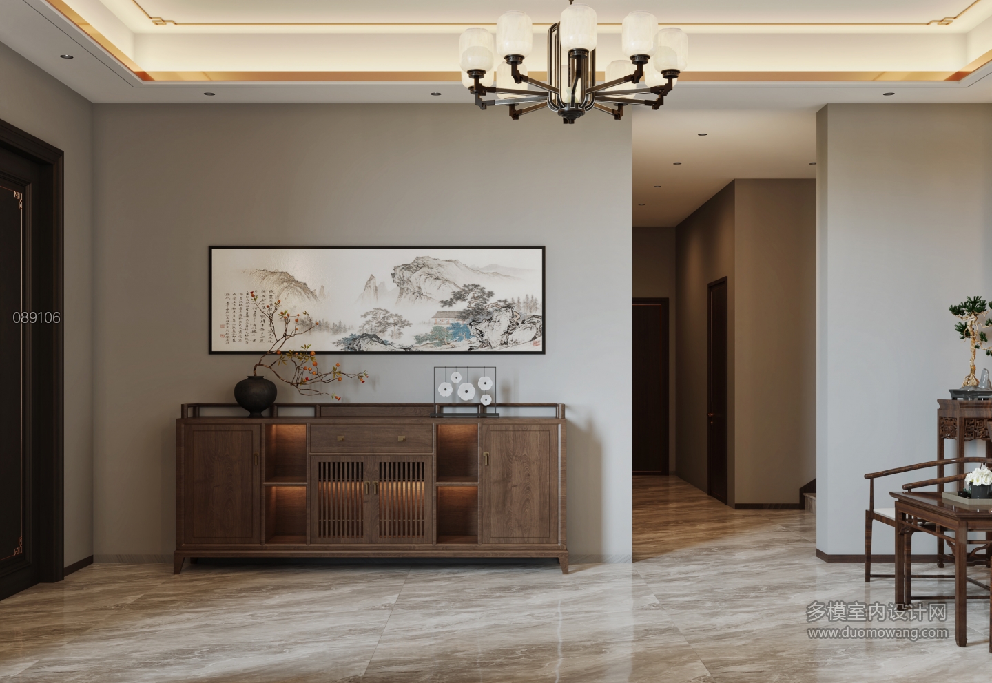 新中式门厅鞋柜面