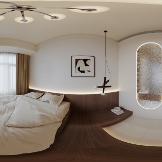 现代中古主卧全景