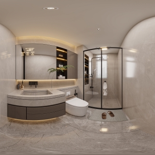 现代主卧卫生间全景