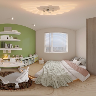 原木风全景儿童房