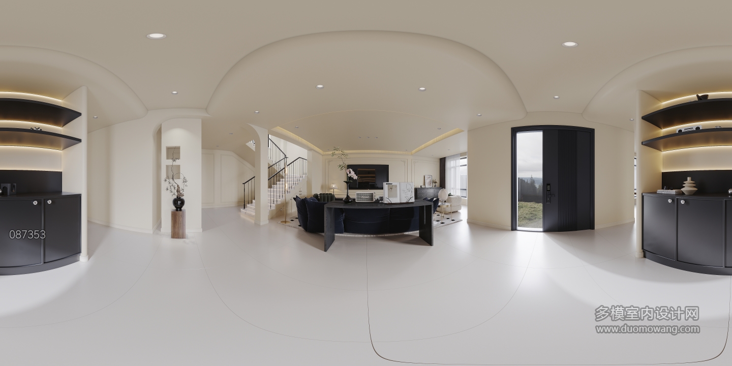 法式奶油一层门厅全景