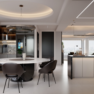 现代 黑白灰 餐厅2