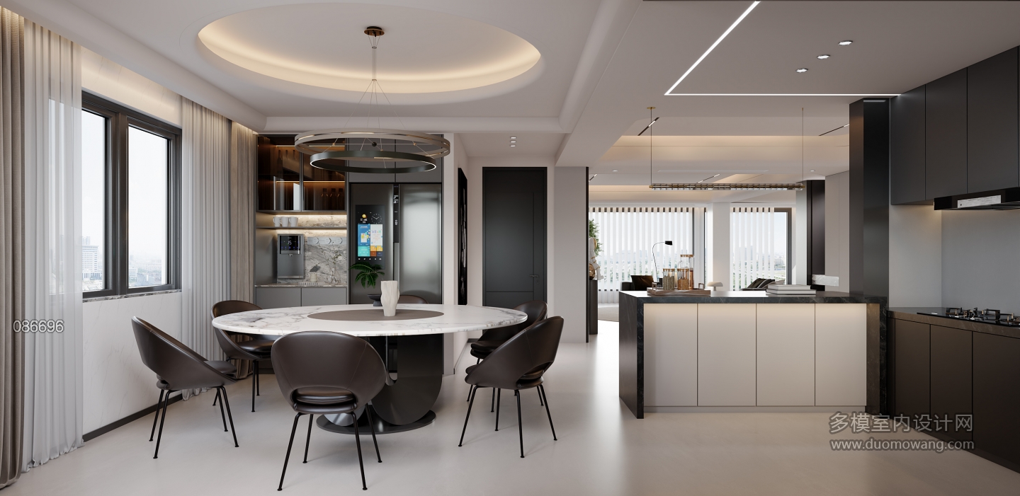 现代 黑白灰 餐厅2