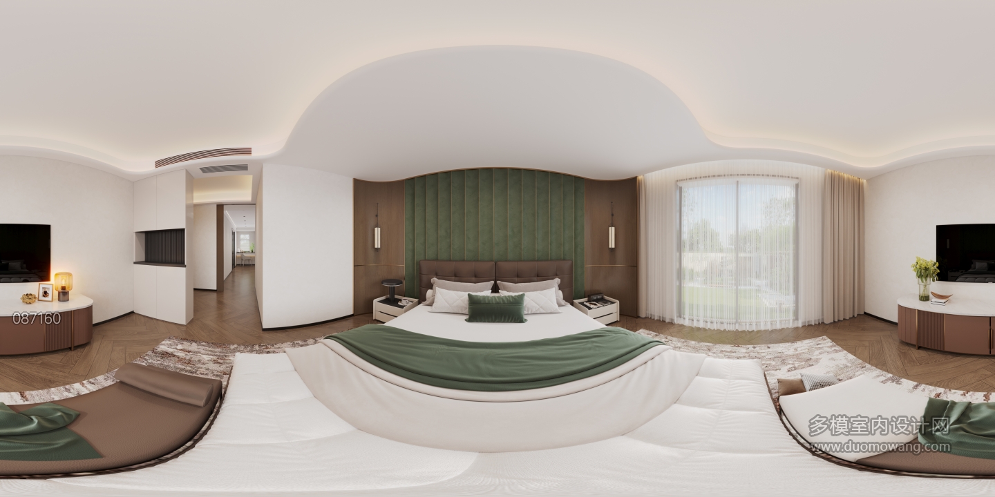 现代主卧全景