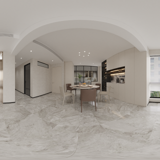 现代一层餐厅全景