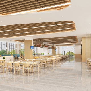 现代食堂员工餐厅视角三 (1) (1)