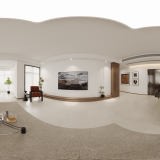 现代中古客厅全景