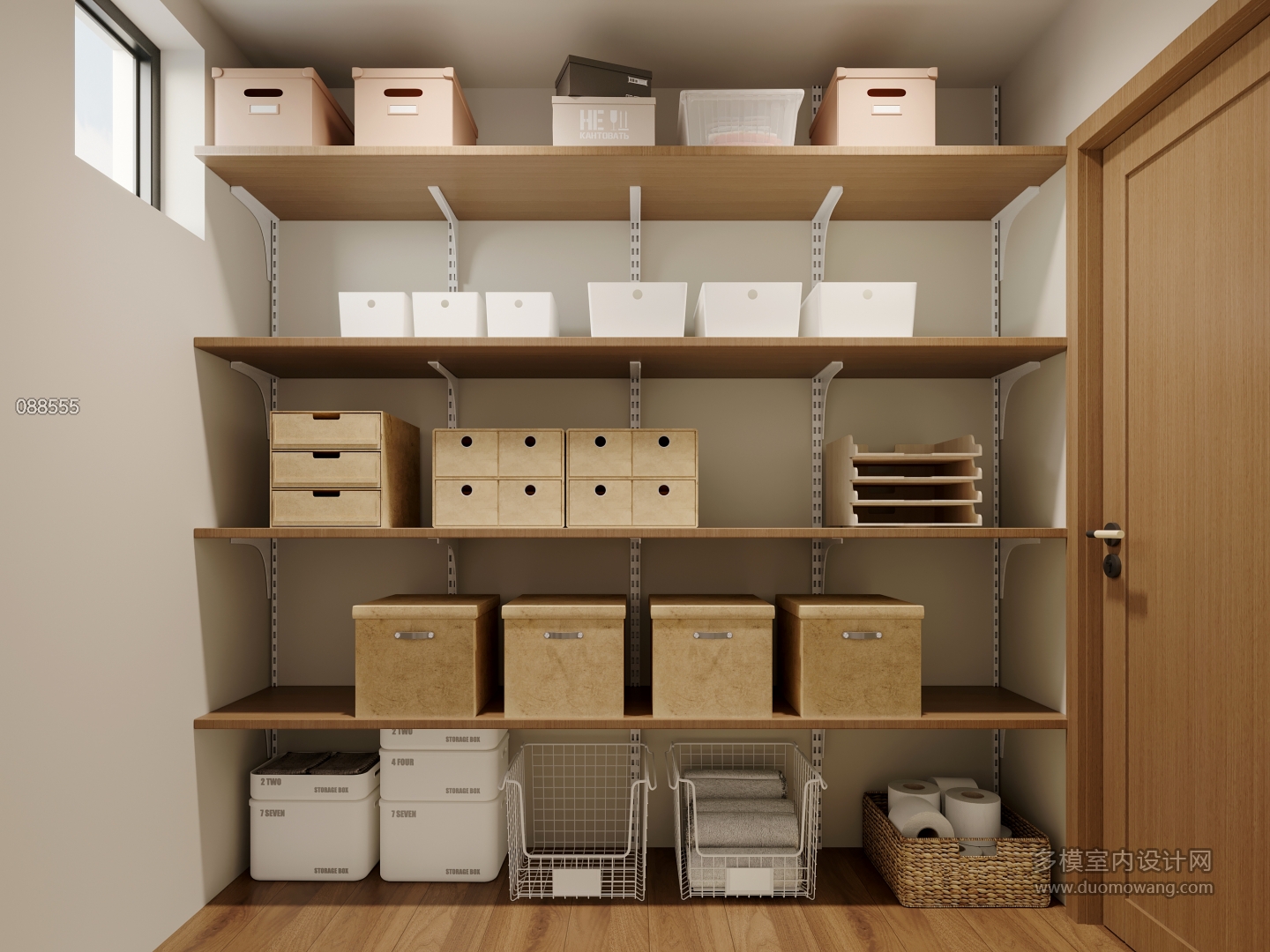 日式原木储物间