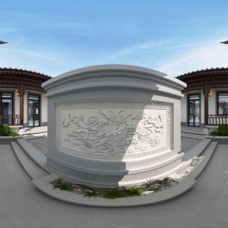 中式三合院大门入口全景