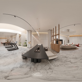 现代-1F地下室客厅全景2