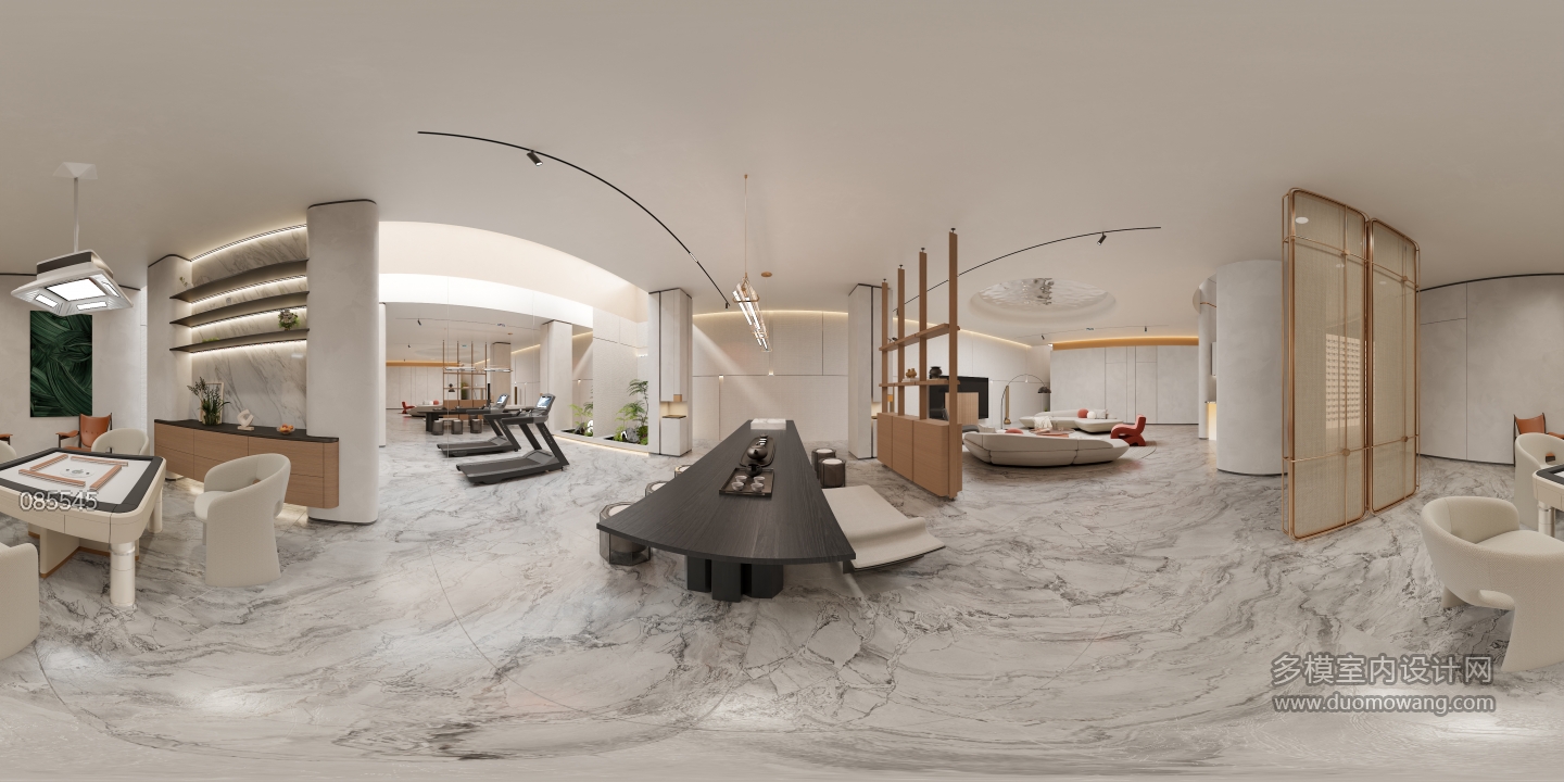 现代-1F地下室客厅全景2