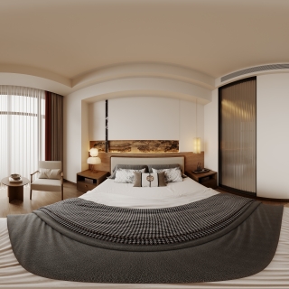 新中式一号公寓次卧全景