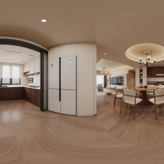 法式中古餐厨全景