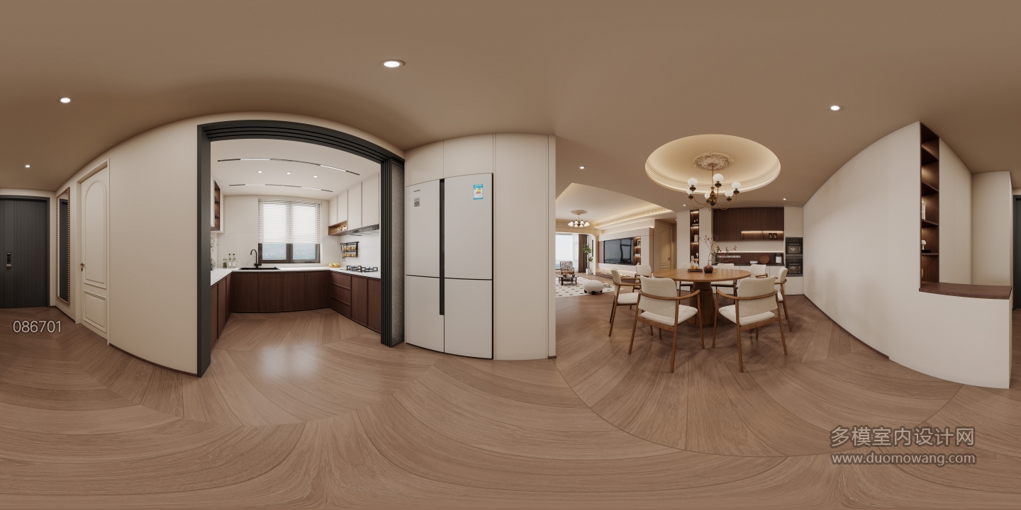 法式中古餐厨全景