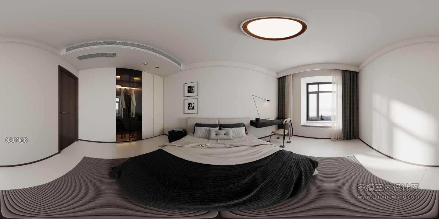 现代次卧全景