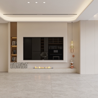 奶油风客餐厅单张3