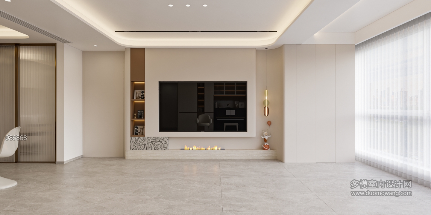 奶油风客餐厅单张3