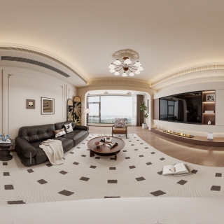 法式中古客厅全景