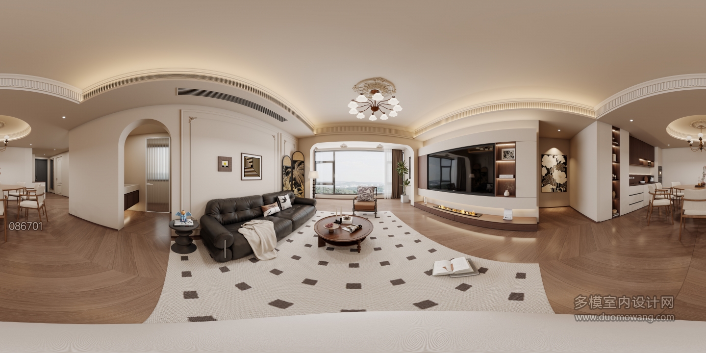 法式中古客厅全景