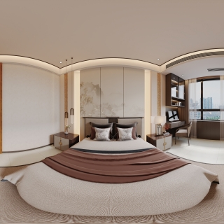 新中式 主卧全景