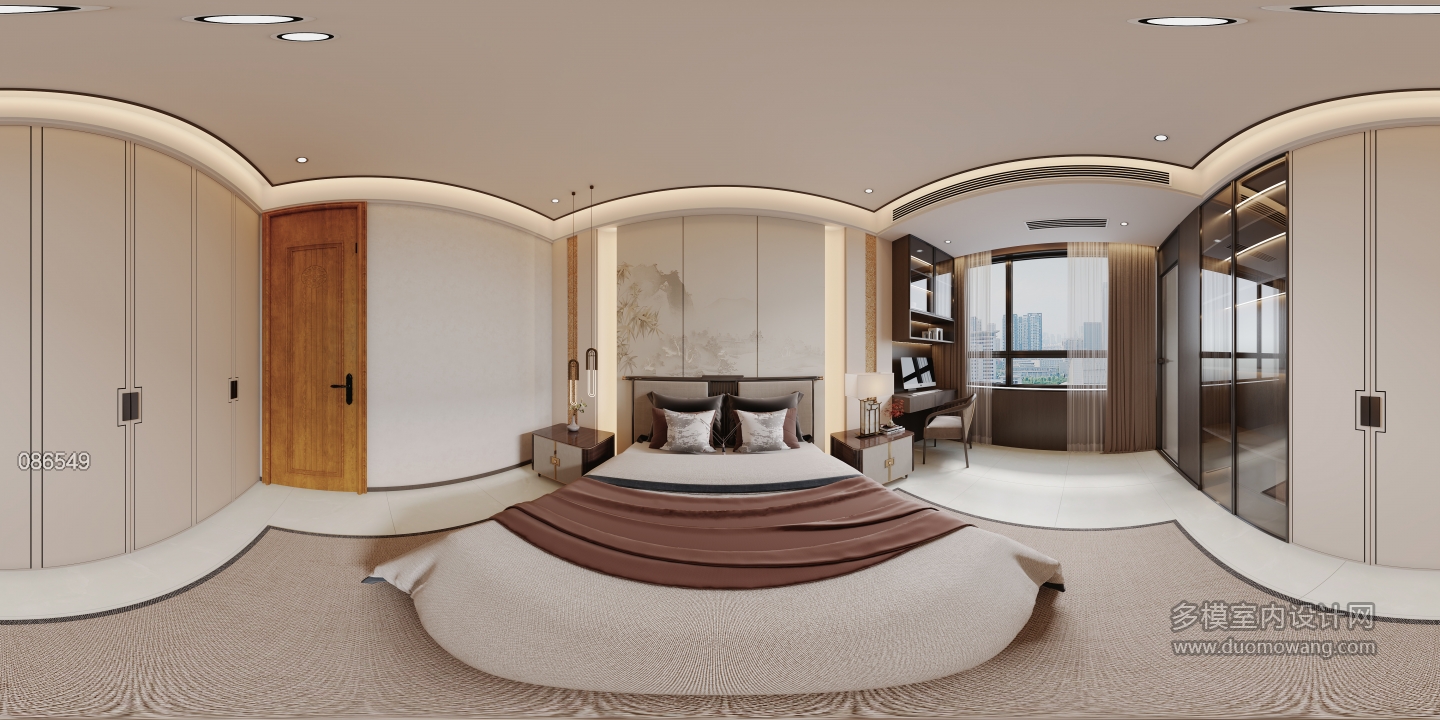 新中式 主卧全景