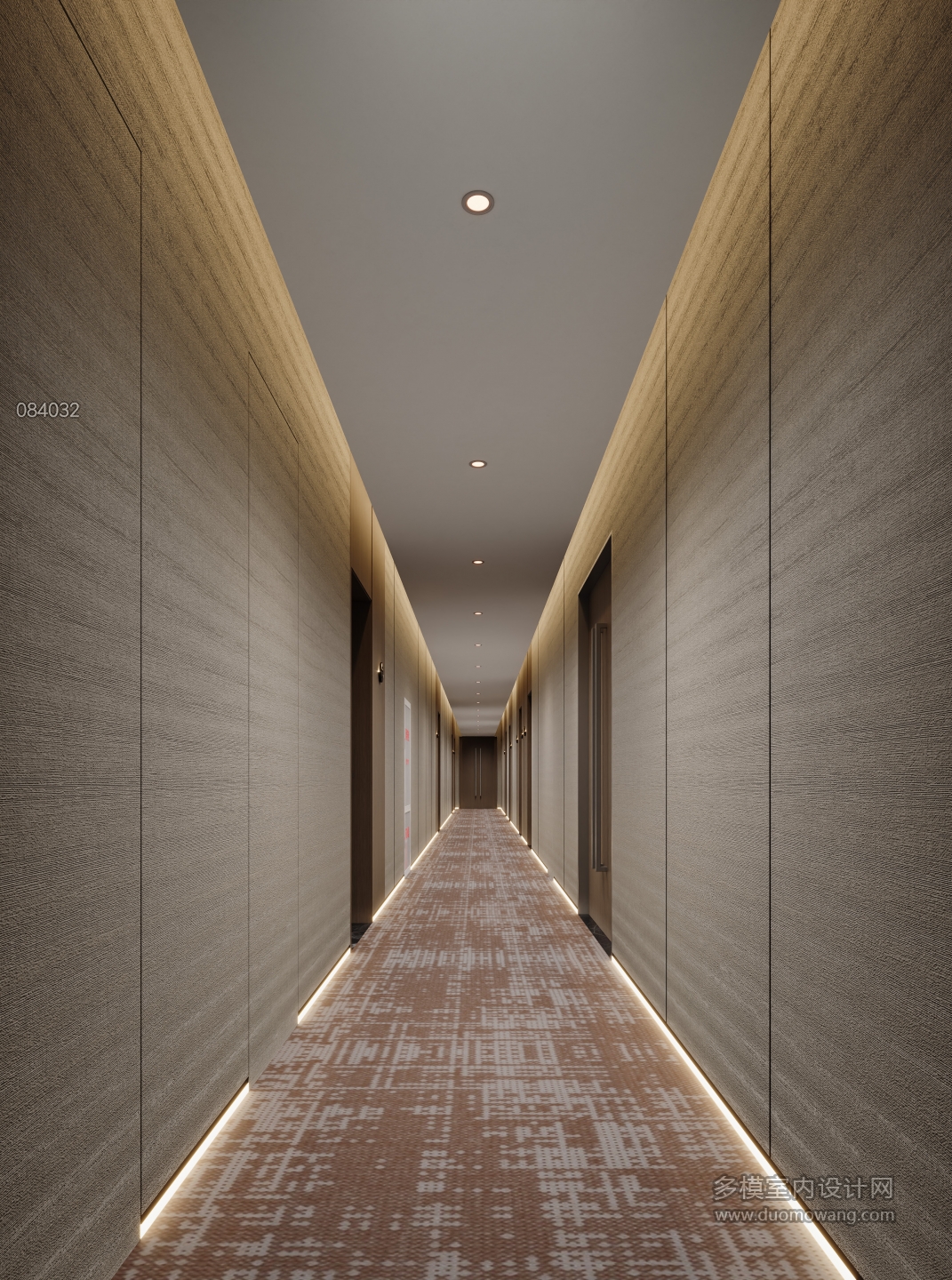 现代酒店走廊特写
