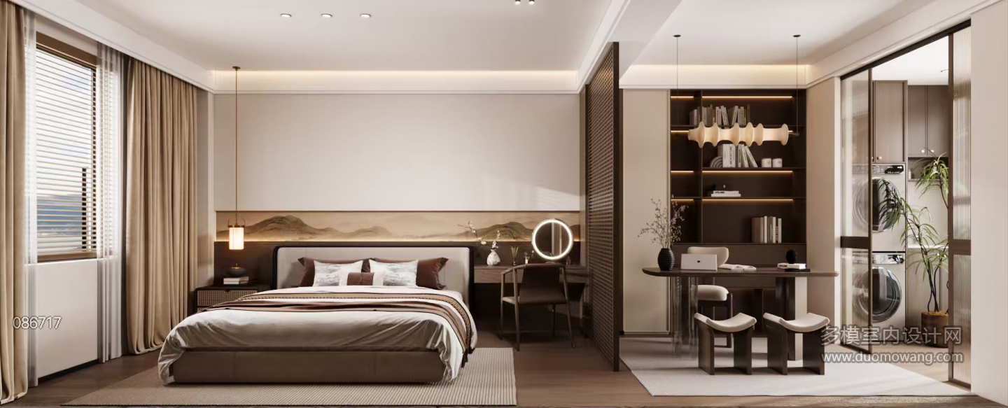 新中式-卧室单张2