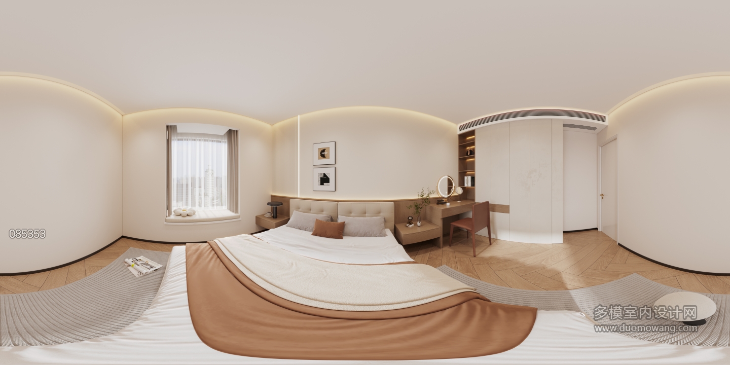 现代主卧全景
