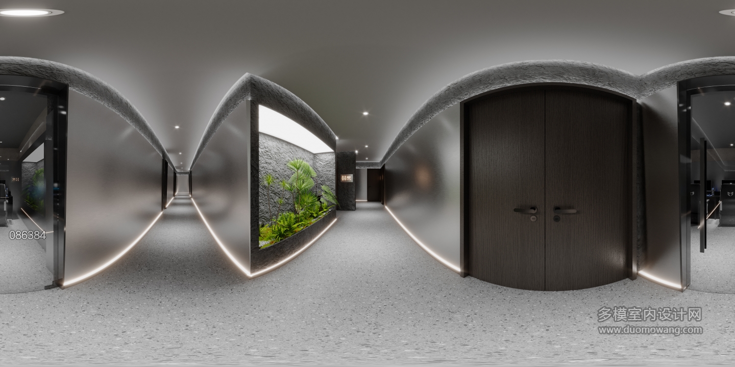 现代网吧过道全景