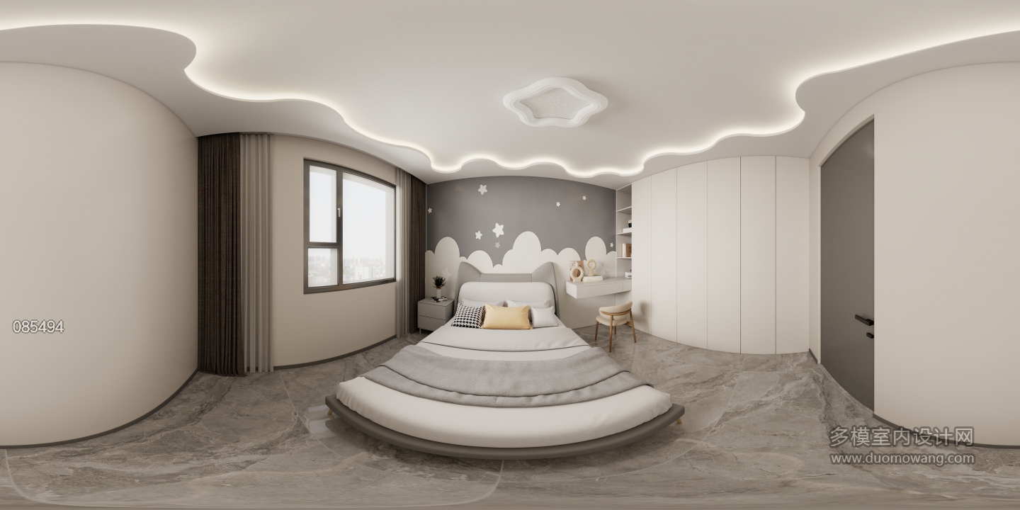 现代黑白灰-儿童房