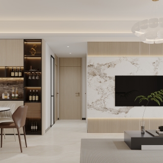 现代客厅电视背景墙