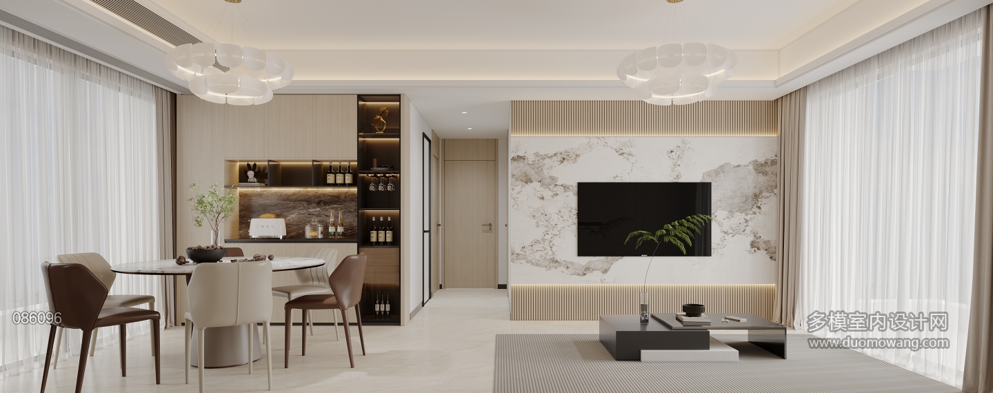 现代客厅电视背景墙